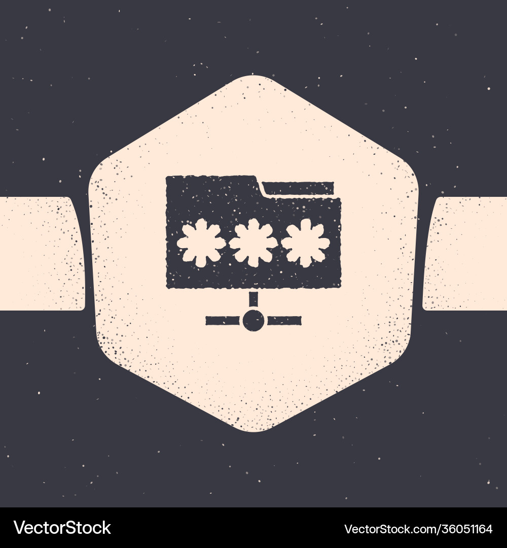 Grunge folder with password notification icon Vector Image