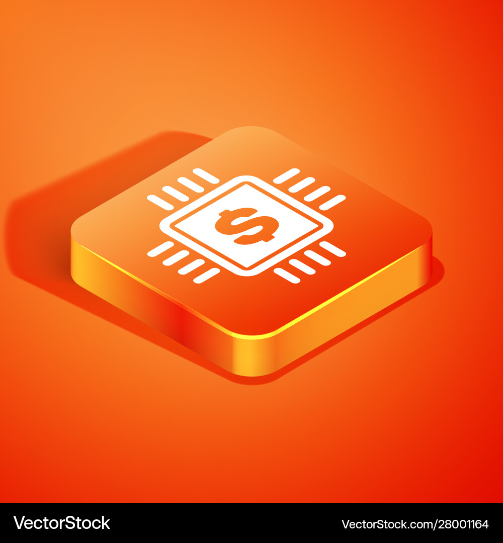 Isometric processor chip with dollar icon isolated Isometric processor chip with dollar icon isolated vector image