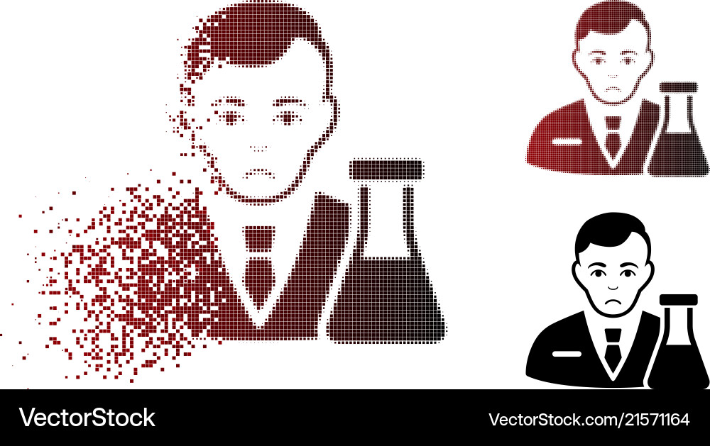 Pitiful disintegrating pixelated halftone Pitiful disintegrating pixelated halftone vector image