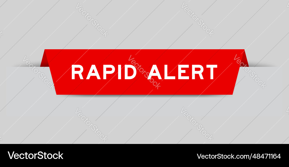 Red color inserted label with word rapid alert Red color inserted label with word rapid alert vector image