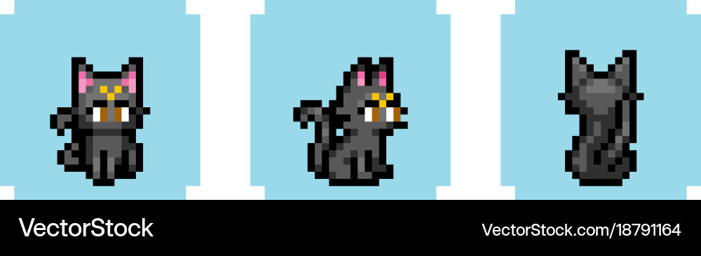 Set of pixel characters vector image