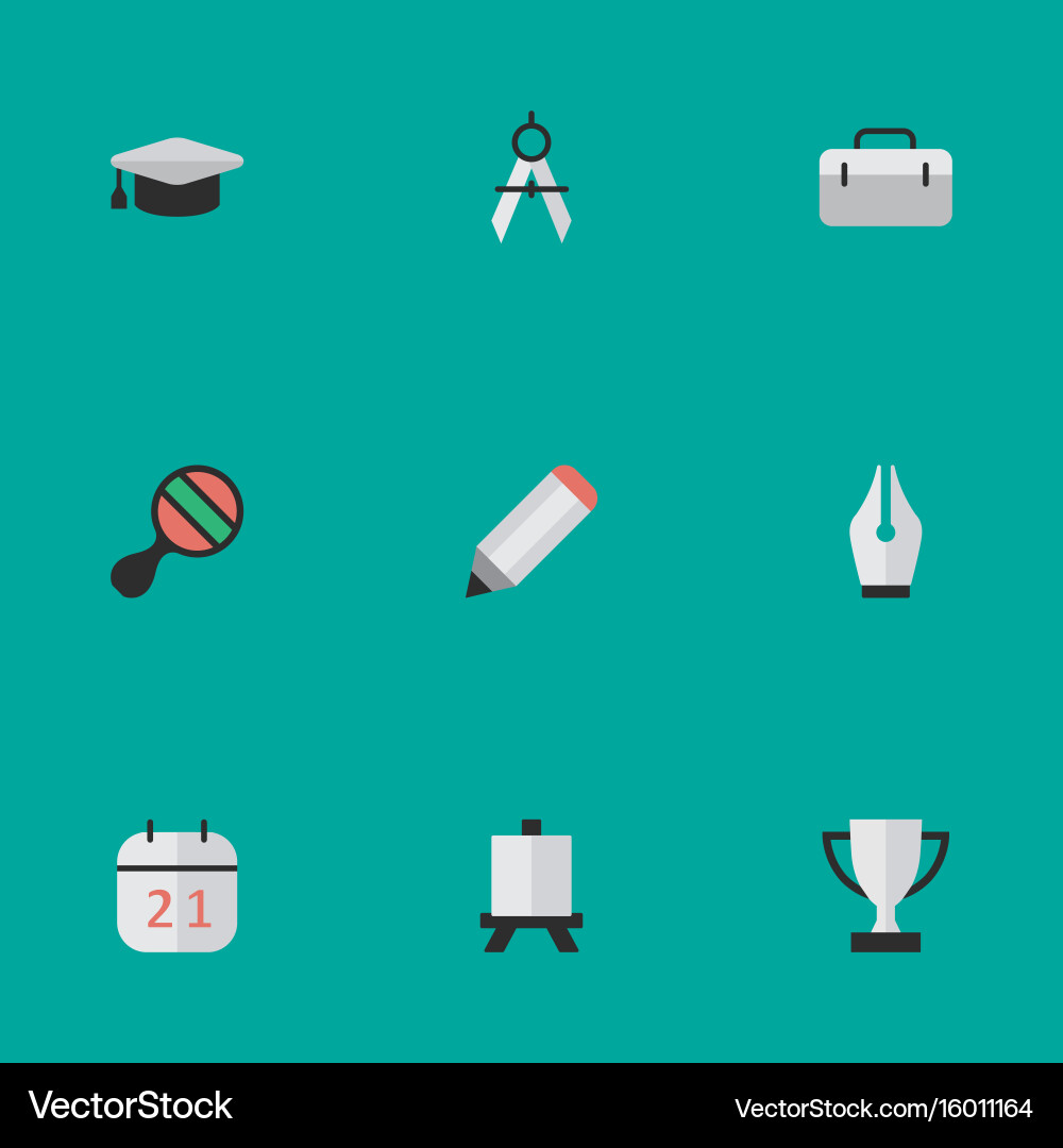 Set of simple knowledge icons elements nib vector image