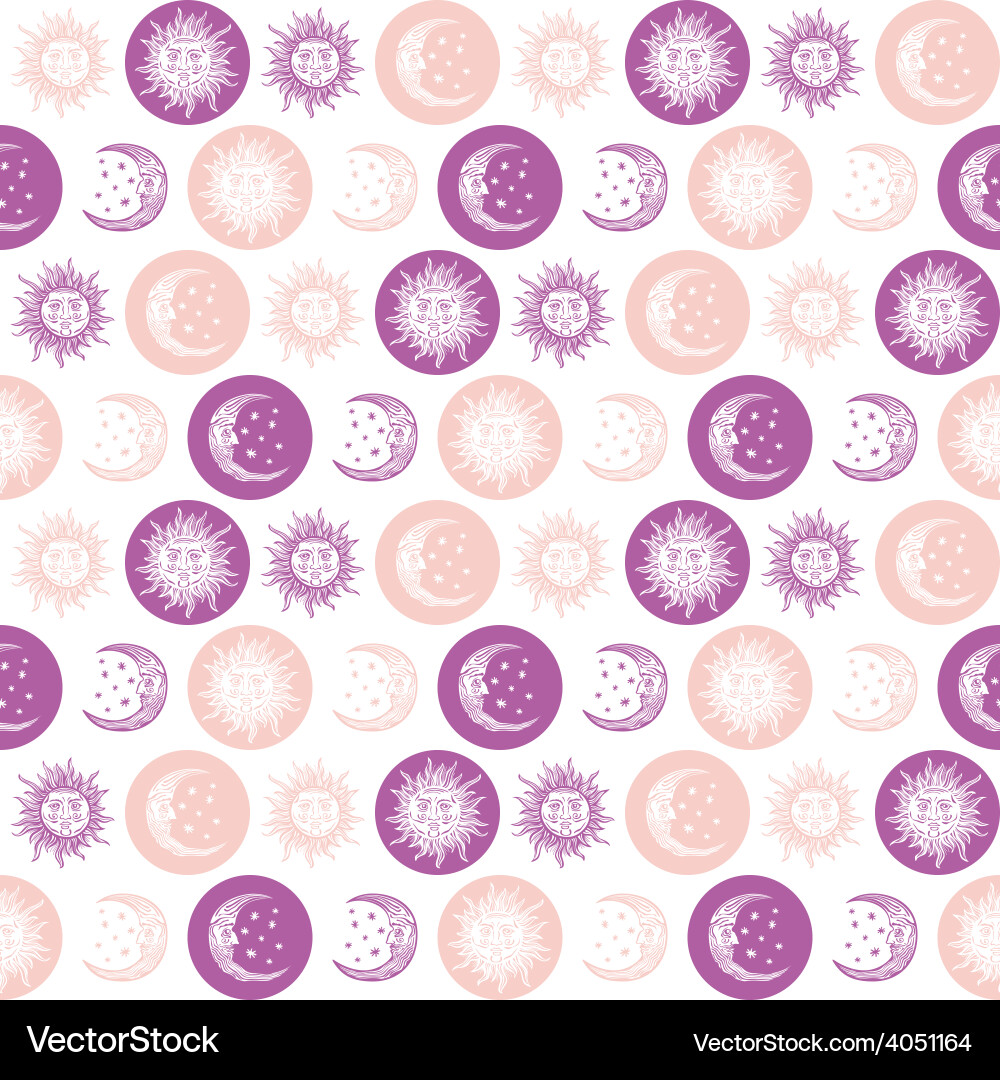Sun and moon pattern Vector Image