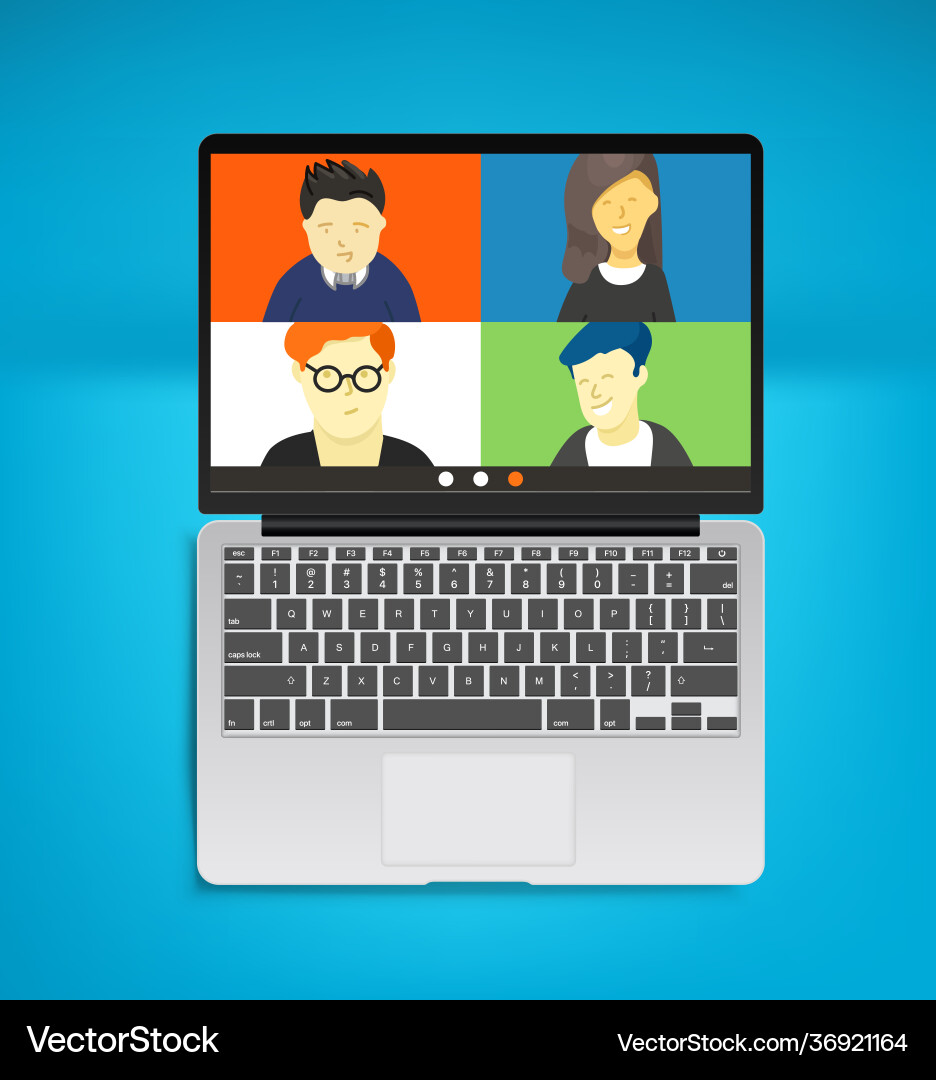 Using communication application for conference Using communication application for conference vector image