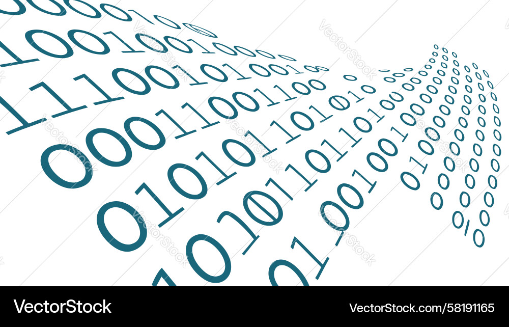 Binary Code Data Flow Vector Image