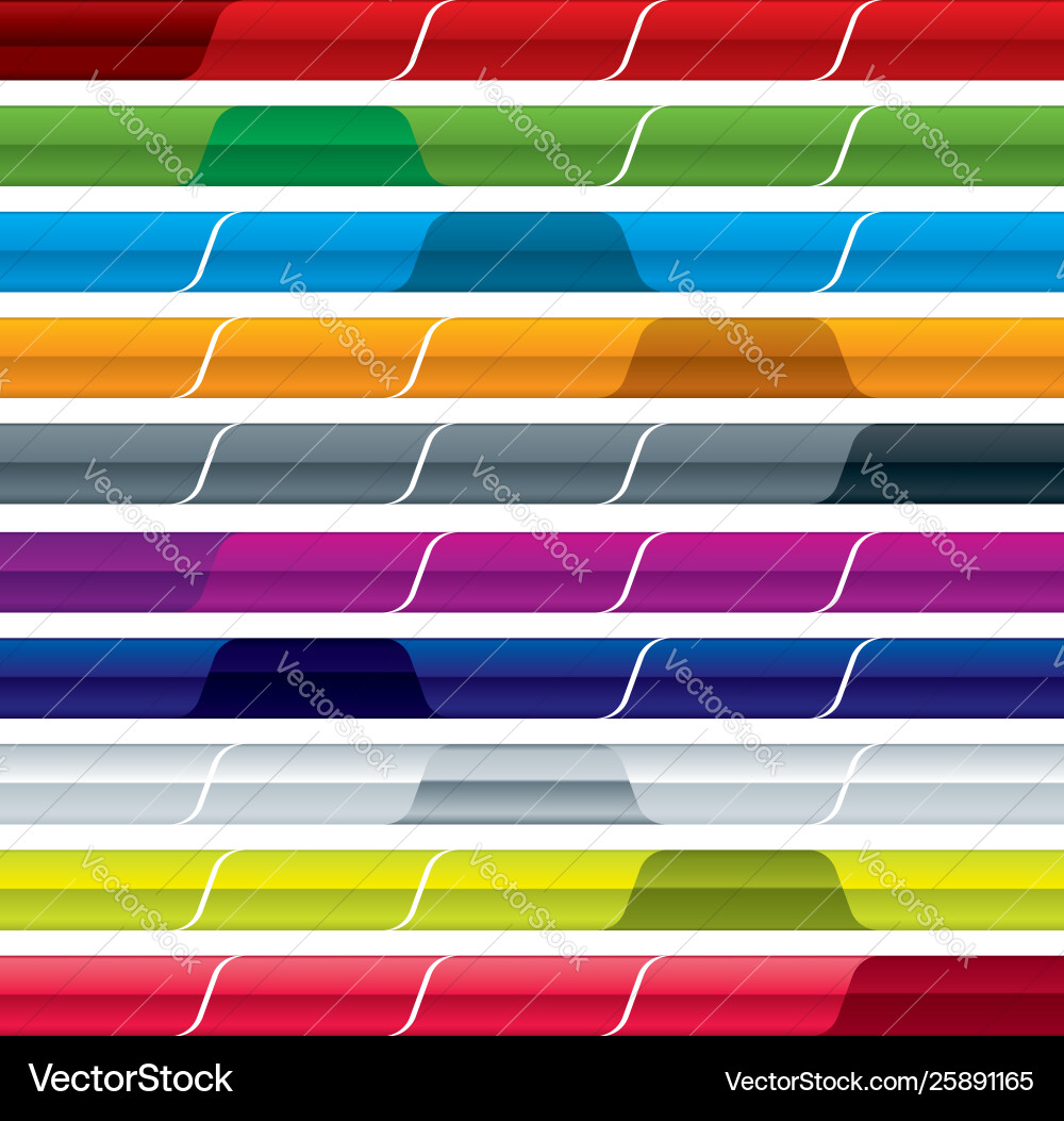 Color menu bars in shiny and clean aspect Vector Image