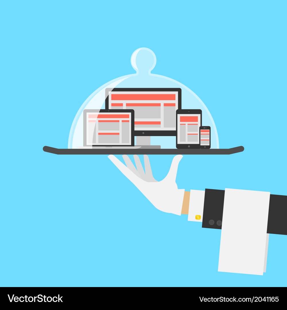 Computer shop or responsive web design service Vector Image