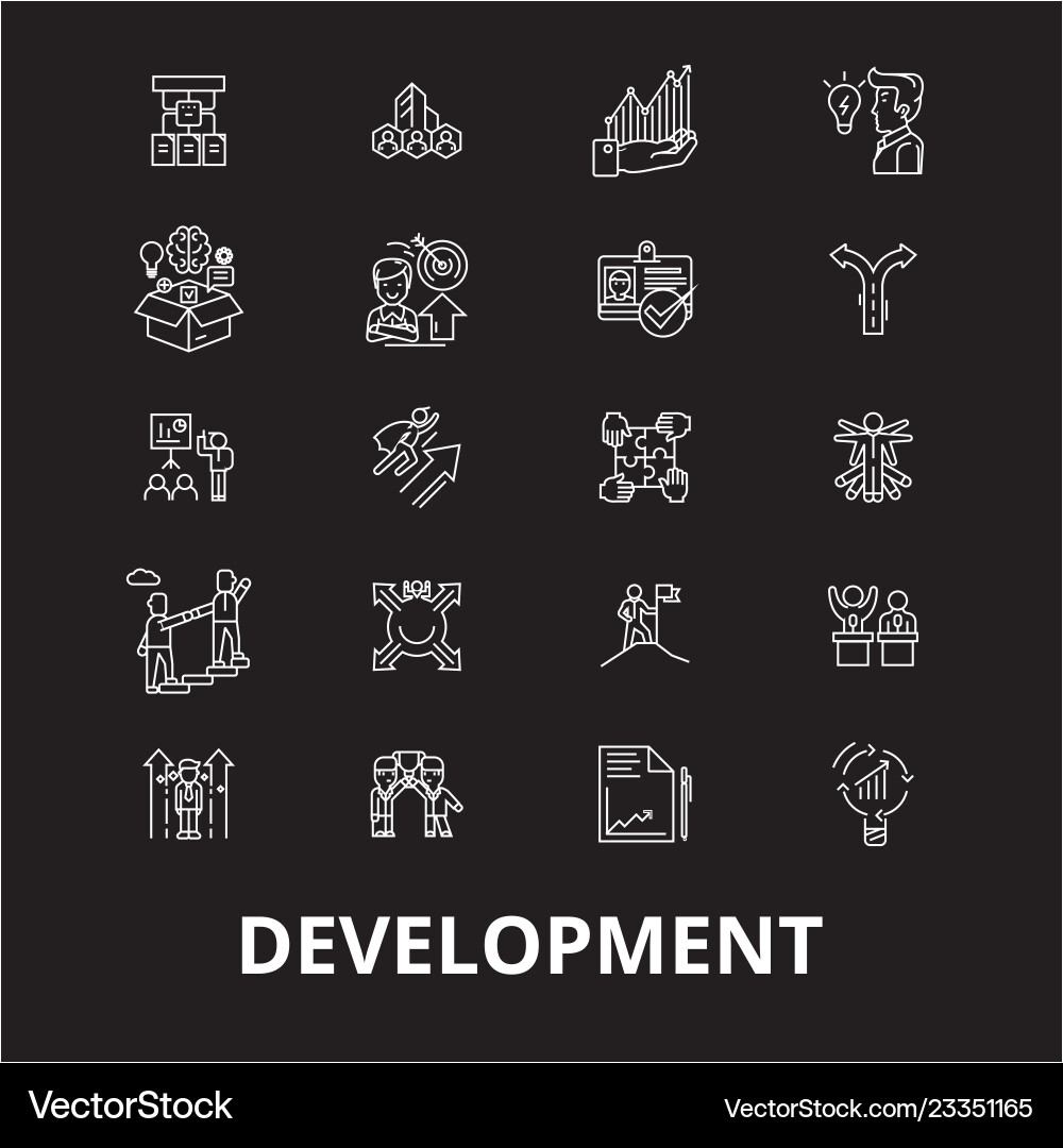 Development editable line icons set Vector Image
