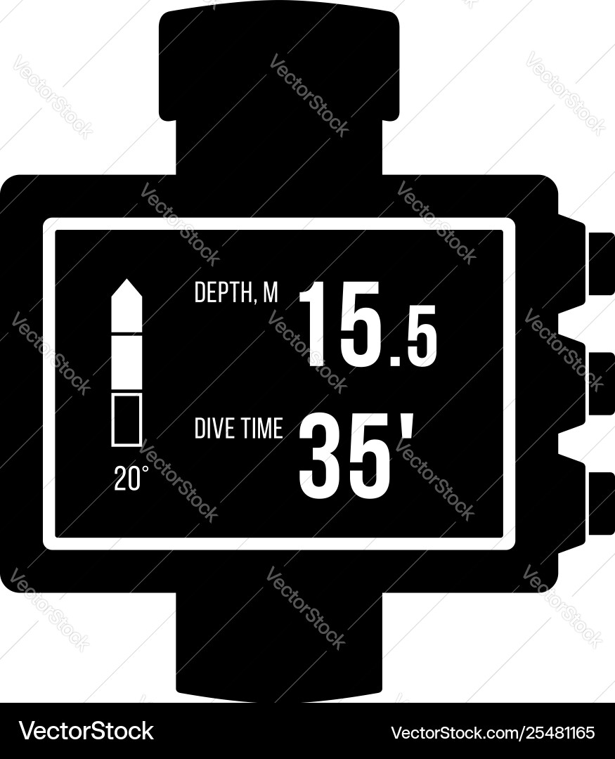 Dive personal decompression computer meter Vector Image