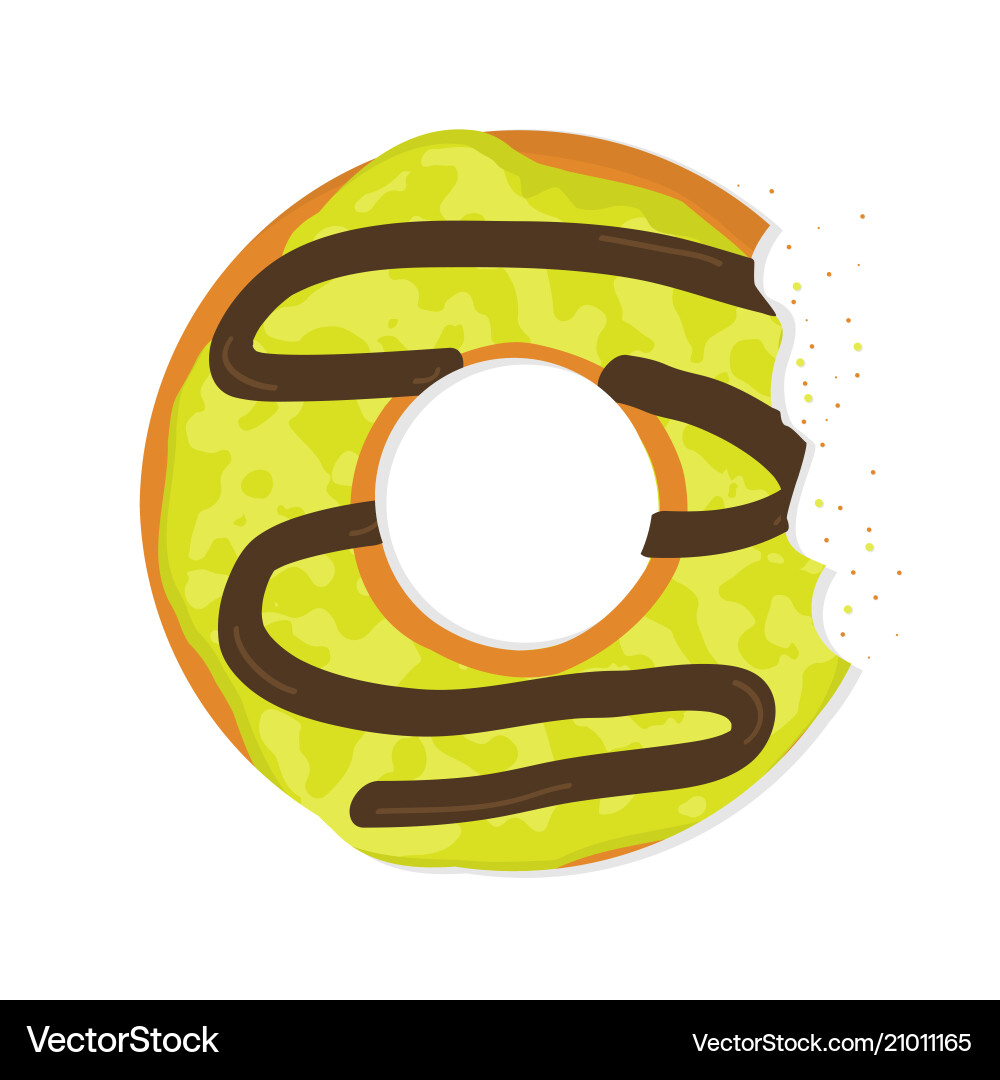 Donut with a mouth bite isolated on white Donut with a mouth bite isolated on white vector image