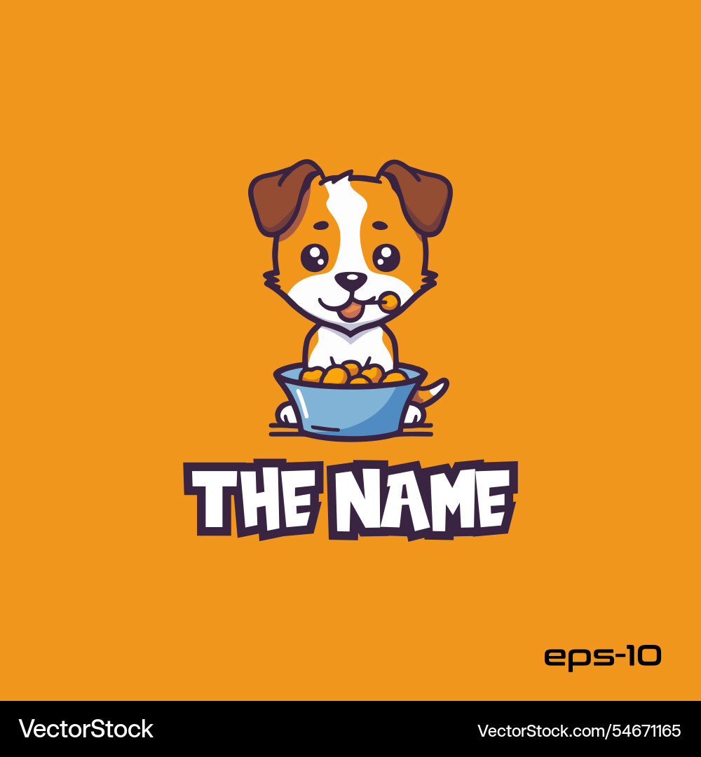Eating dog character eps 10 mascot logo cute Eating dog character eps 10 mascot logo cute Vector Image