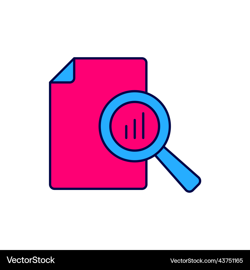 Filled outline document with graph chart icon Filled outline document with graph chart icon vector image