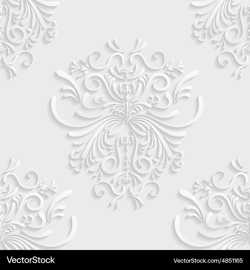 Floral Seamless Wallpaper Pattern Vector Image