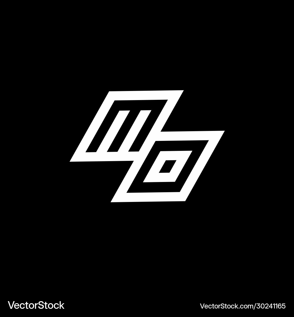 Mo-Logo-Monogramm mit bis nach unten Stil negativ Mo-Logo-Monogramm mit bis nach unten Stil negativ vektorbild