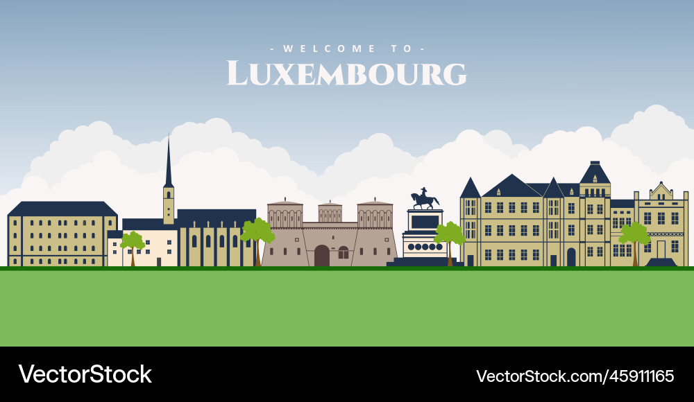 Panorama of luxembourg top view Panorama of luxembourg top view vector image