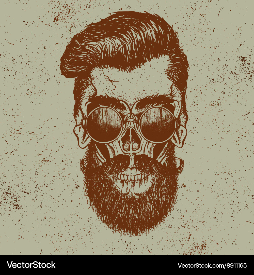 Retro Hipster Skull with Sunglasses Vector Image