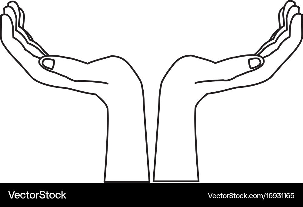 Two hands support help gesture symbol Vector Image