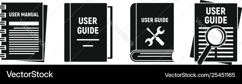 User Guide Icons - Instruction Set vector image