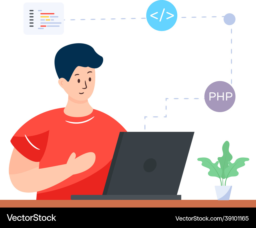 Web programming vector image
