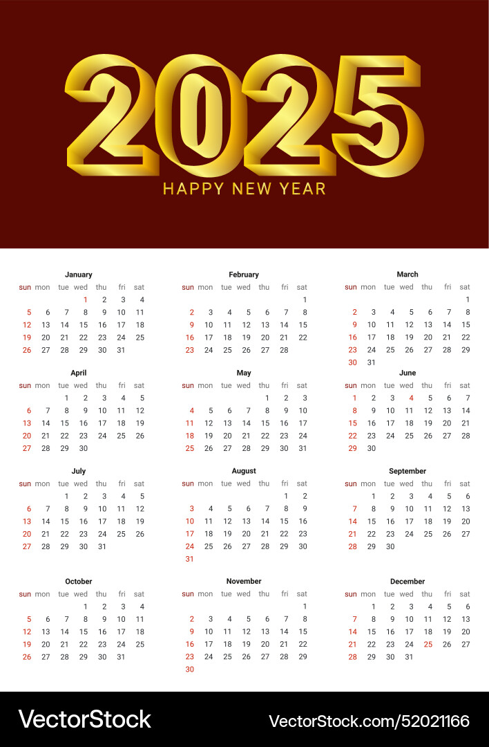 2025 new year asian chinese calendar template Vector Image