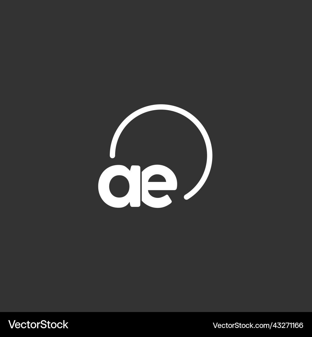Ae initial logo with rounded circle Ae initial logo with rounded circle Vector Image