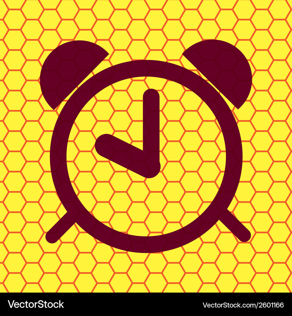 Alarm clock flat modern web button and space vector image