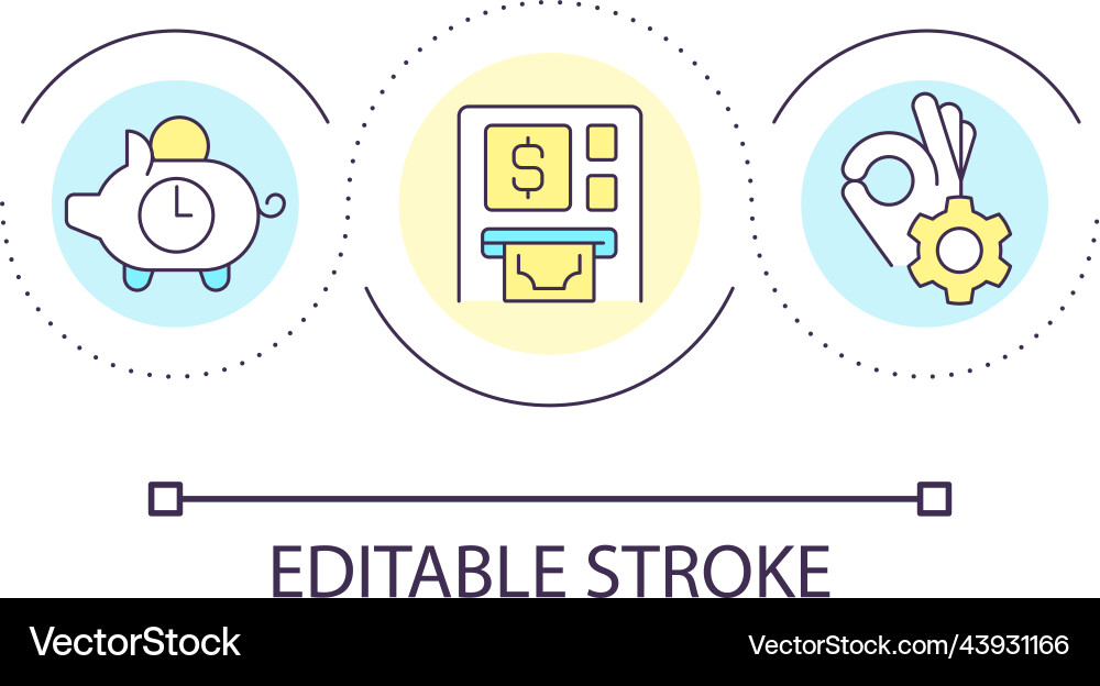 Banking service technology loop concept icon Vector Image