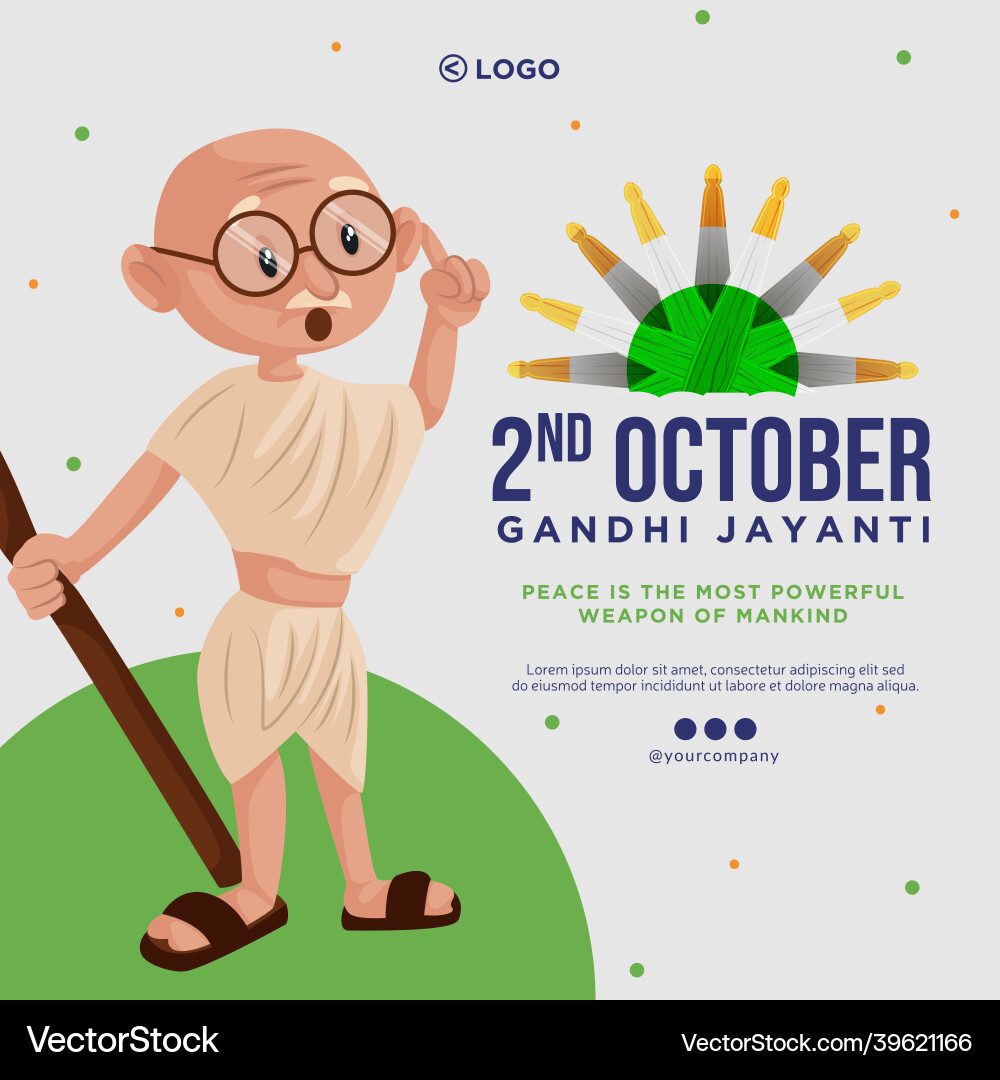 Banner design of gandhi jayanti Banner design of gandhi jayanti vector image