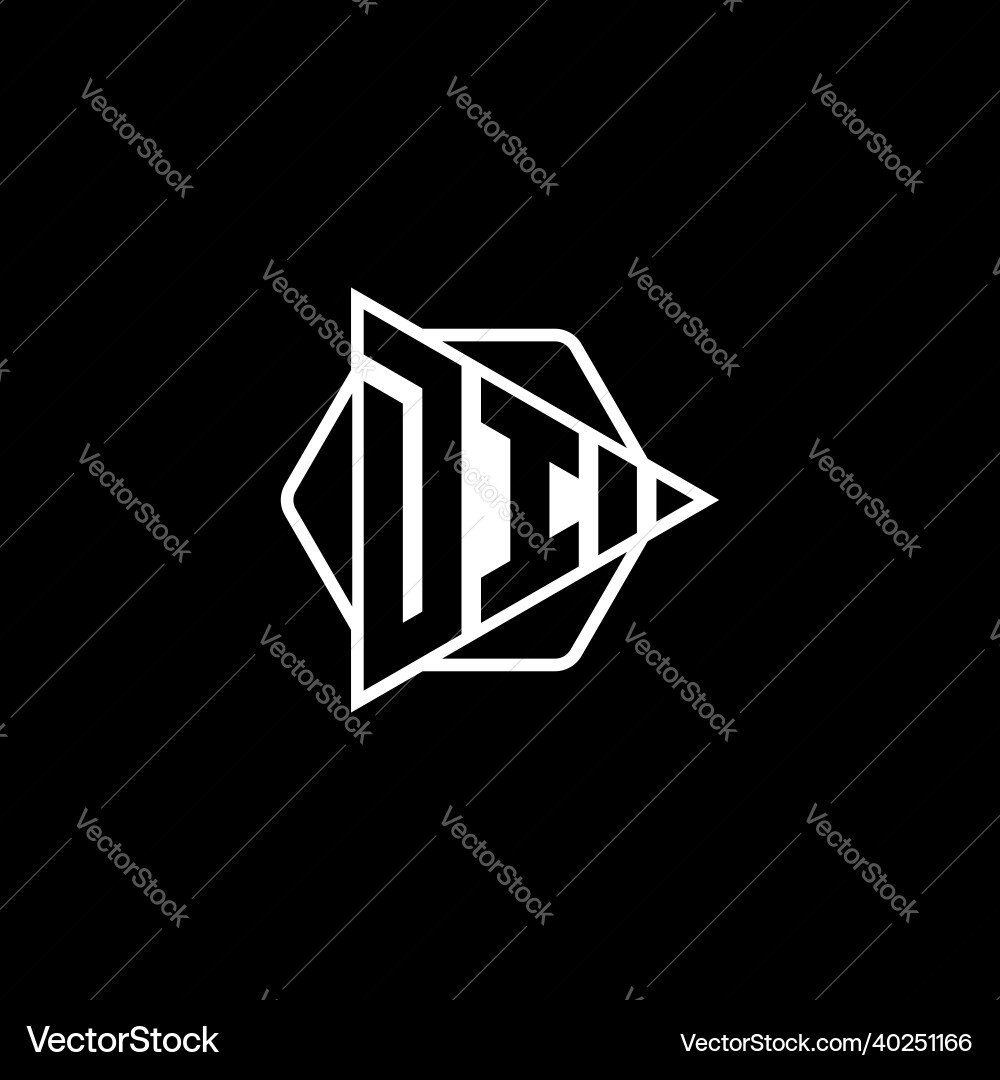 Di logo monogram triangle play button Di logo monogram triangle play button vector image