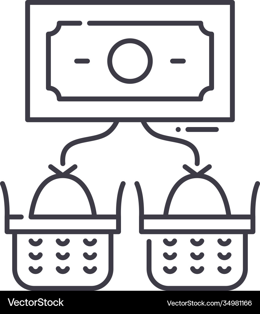 Diversification icon linear isolated Diversification icon linear isolated vector image