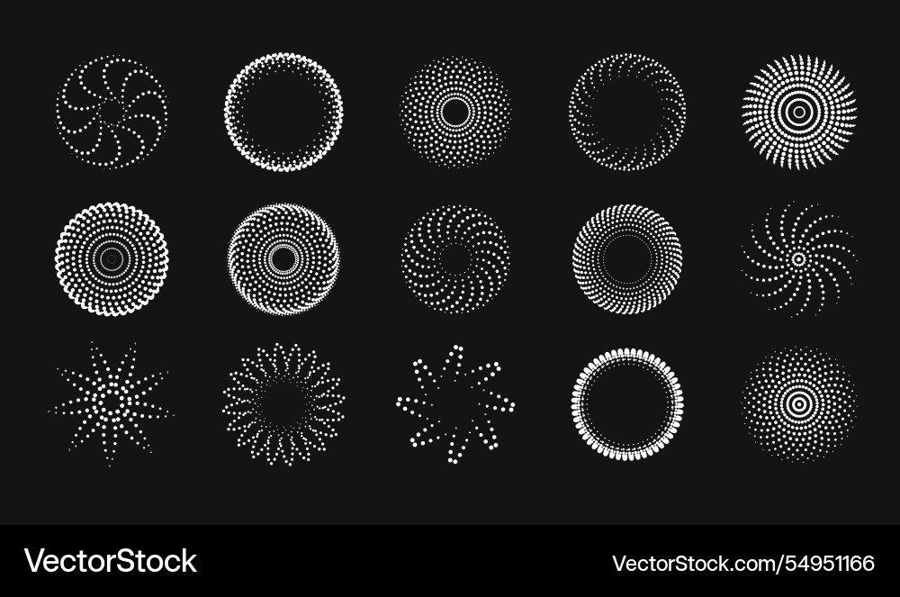 Dot radial pattern halftone fractals downloads vector image