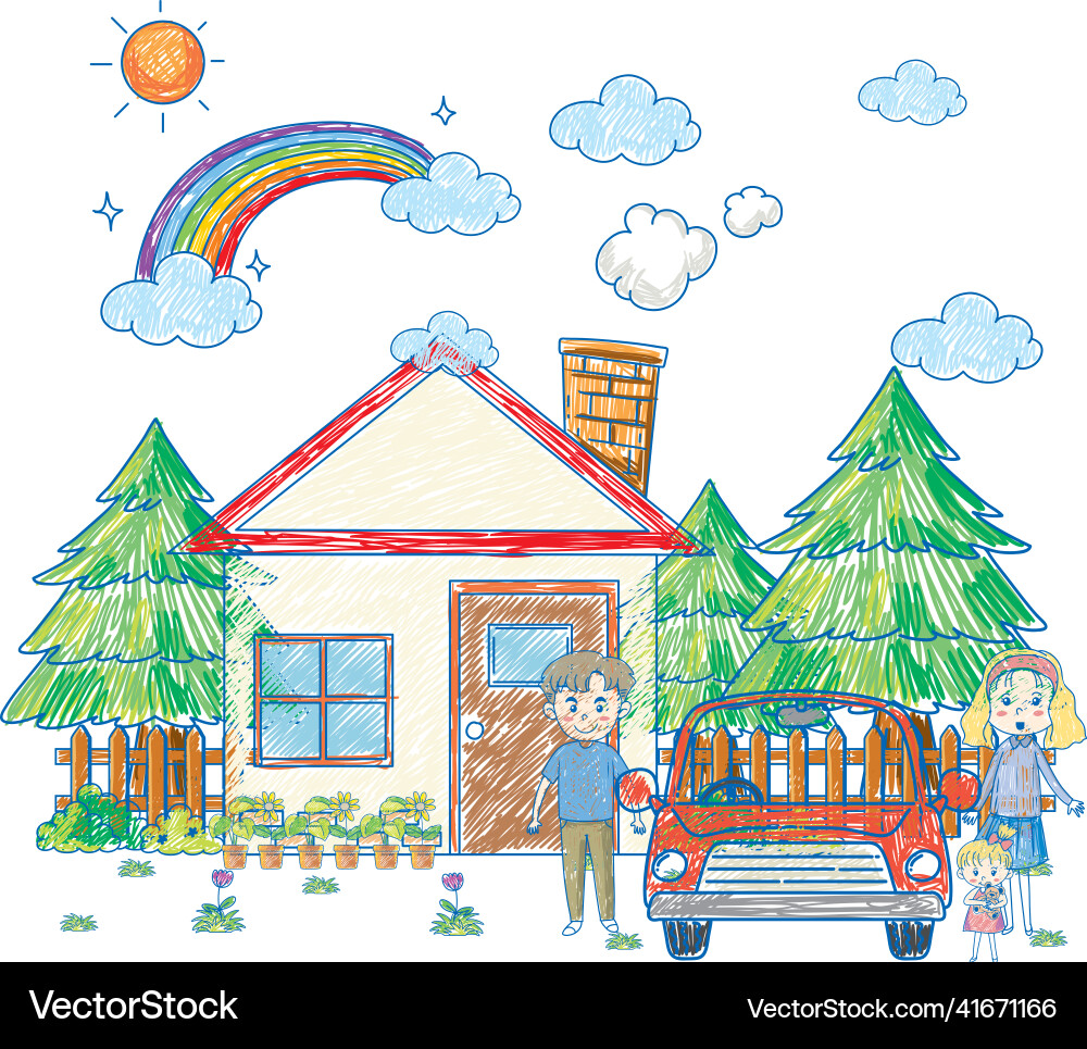 Ein doodle Skizzendesign mit Farbe Ein doodle Skizzendesign mit Farbe vektorbild