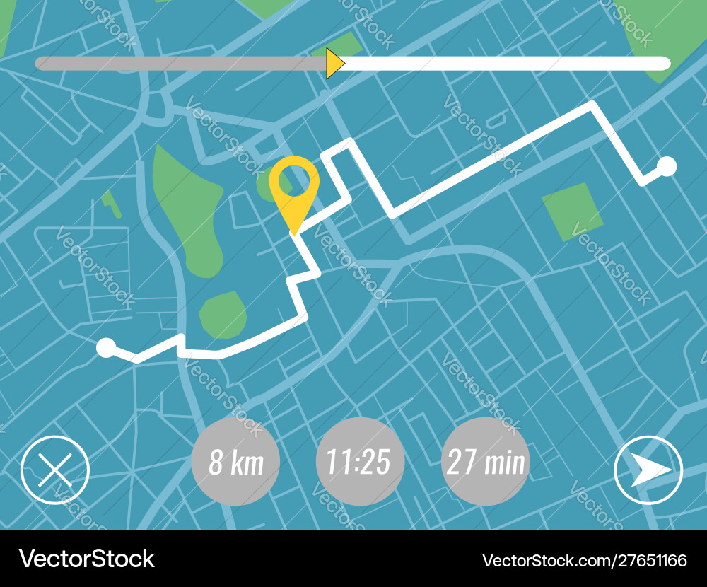 GPS Navigation Route Map vector image