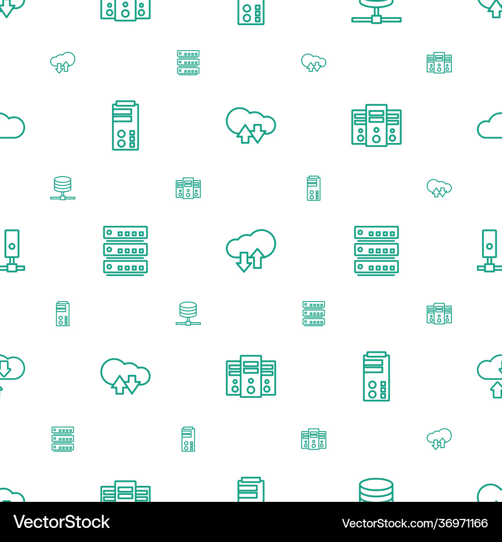 Hosting icons pattern seamless white background Vector Image