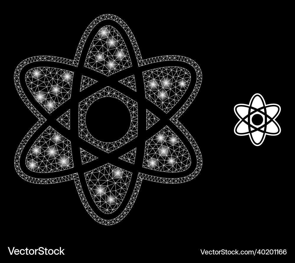 Mesh net atom model with magic carcass Mesh net atom model with magic carcass vector image