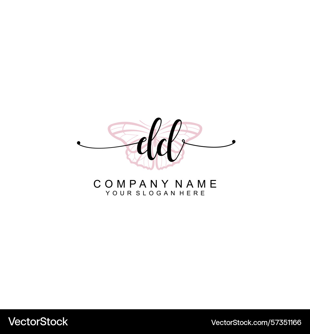 Minimalist handwritten dd initial logos with soft Minimalist handwritten dd initial logos with soft vector image