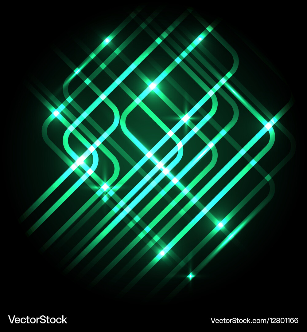 Neon Green Abstract Lines Background Vector Image