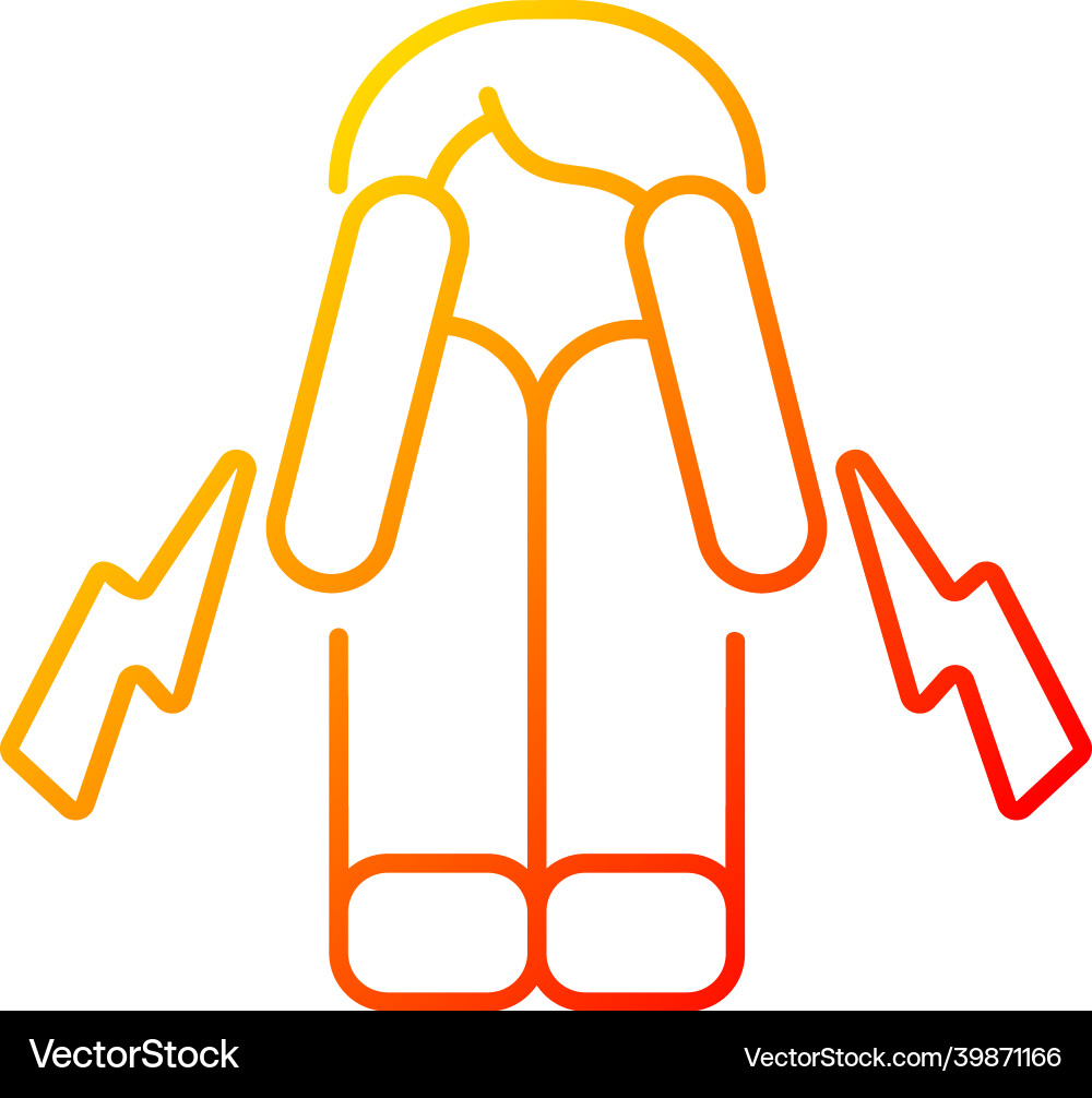 Panic attack gradient linear icon Panic attack gradient linear icon vector image