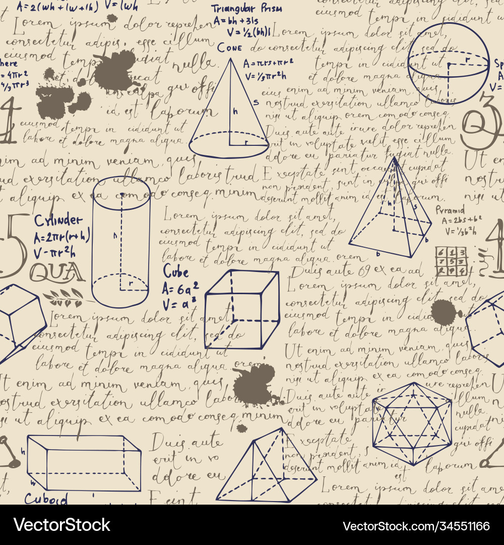 Seamless pattern with handwritten text lorem ipsum Vector Image