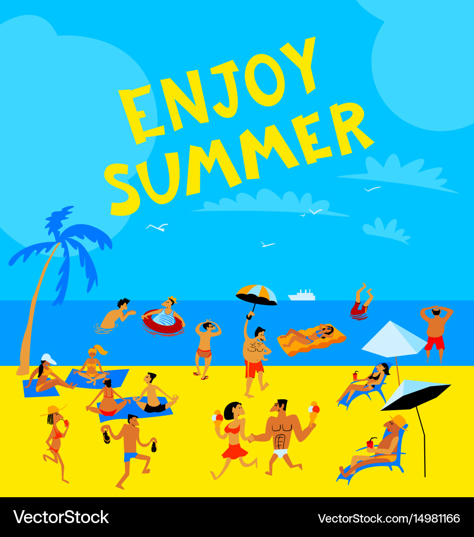 Tropical Beach People Set Vector Image