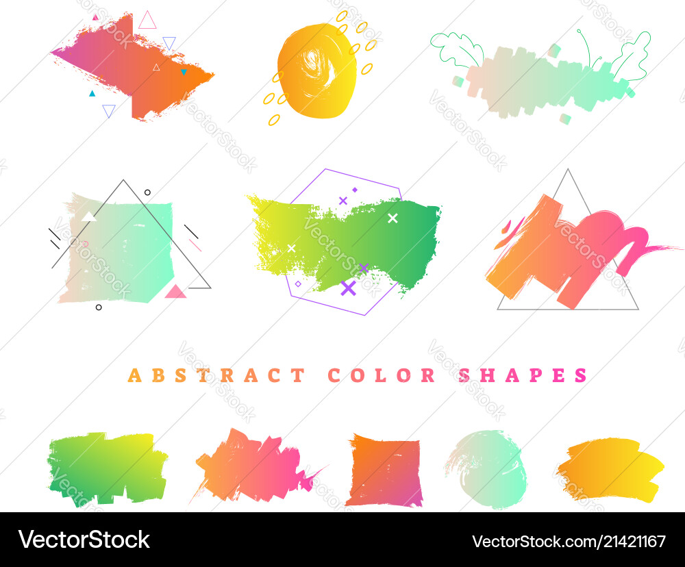 Abstract colorful gradient shape collection Abstract colorful gradient shape collection vector image