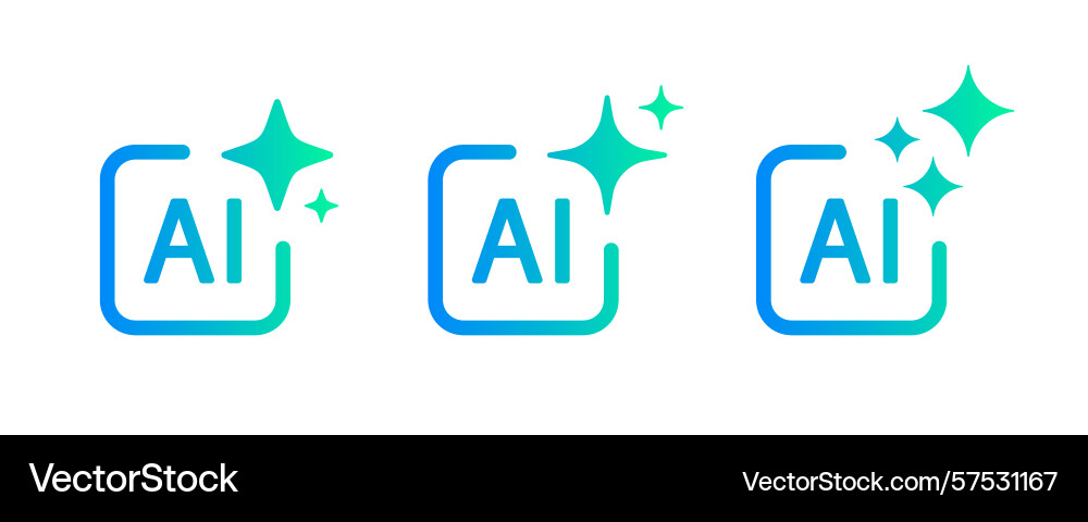 AI Icon Set - Generative AI vector image