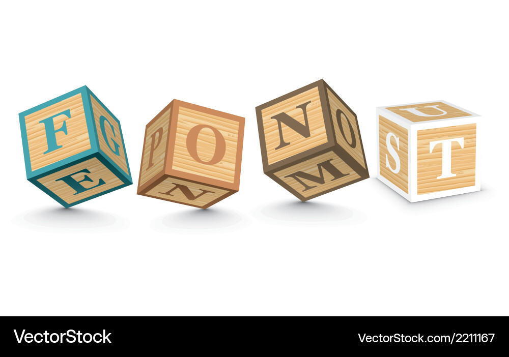 Alphabet Blocks Forming Font vector image