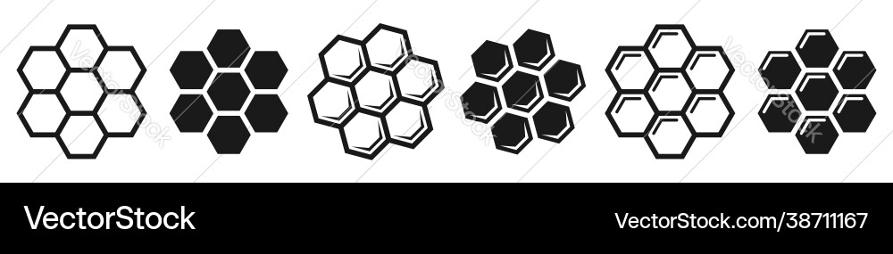 Bee honeycombs icon honey Bee honeycombs icon honey vector image