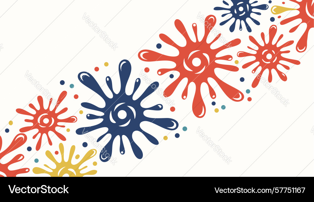 Bold abstract splatter design with vivid color Vector Image