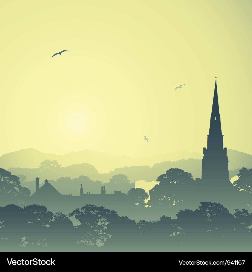Church Spire Landscape vector image