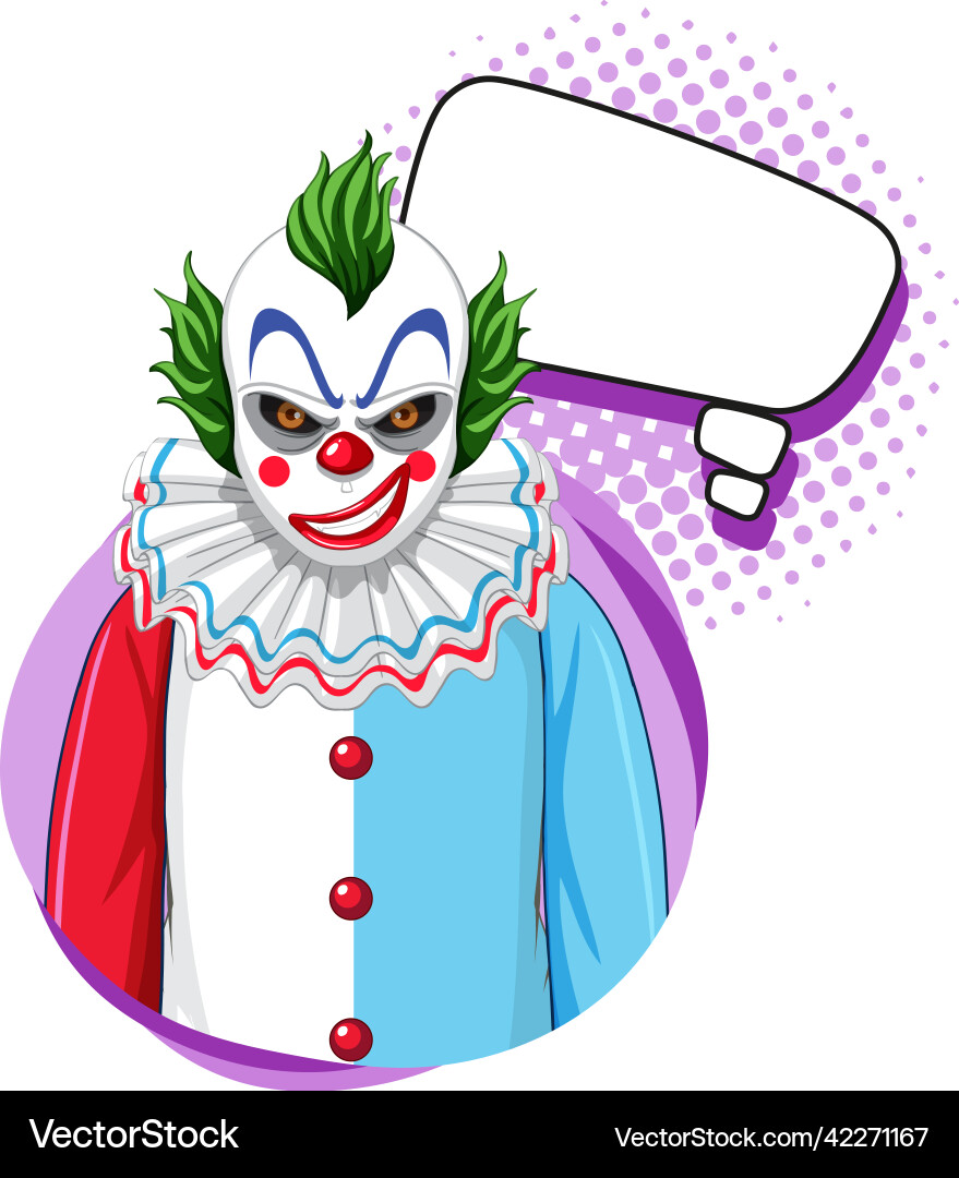 Clown with bubble speech Clown with bubble speech vector image