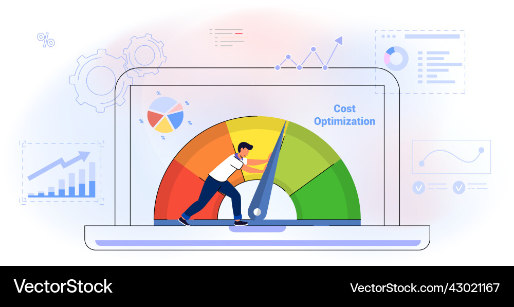 Cost optimization idea balance costs reduction Vector Image