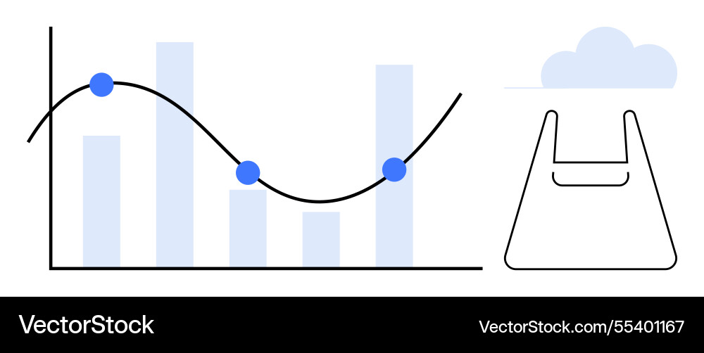 Data analysis and cloud shopping integrating Data analysis and cloud shopping integrating vector image