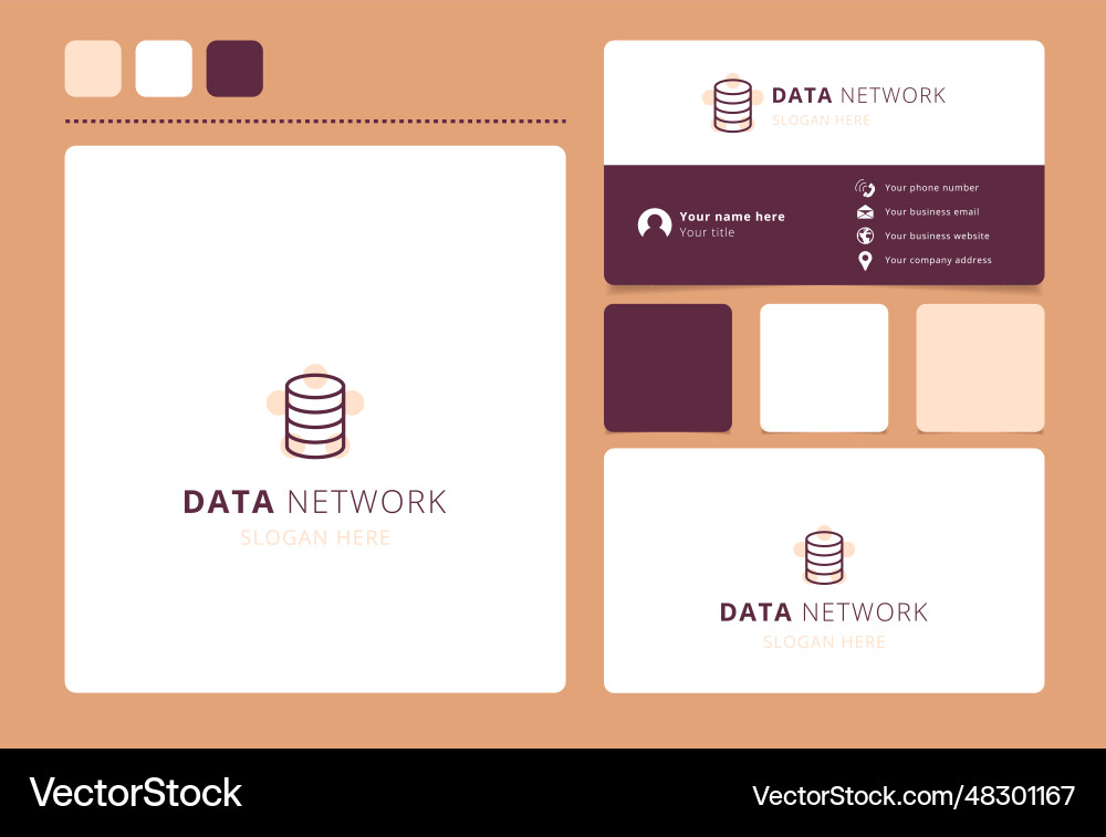 Data network logo design with editable slogan Data network logo design with editable slogan Vector Image
